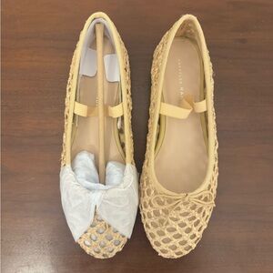 Loeffler Randall Leonie Natural Crochet Ballet Flat